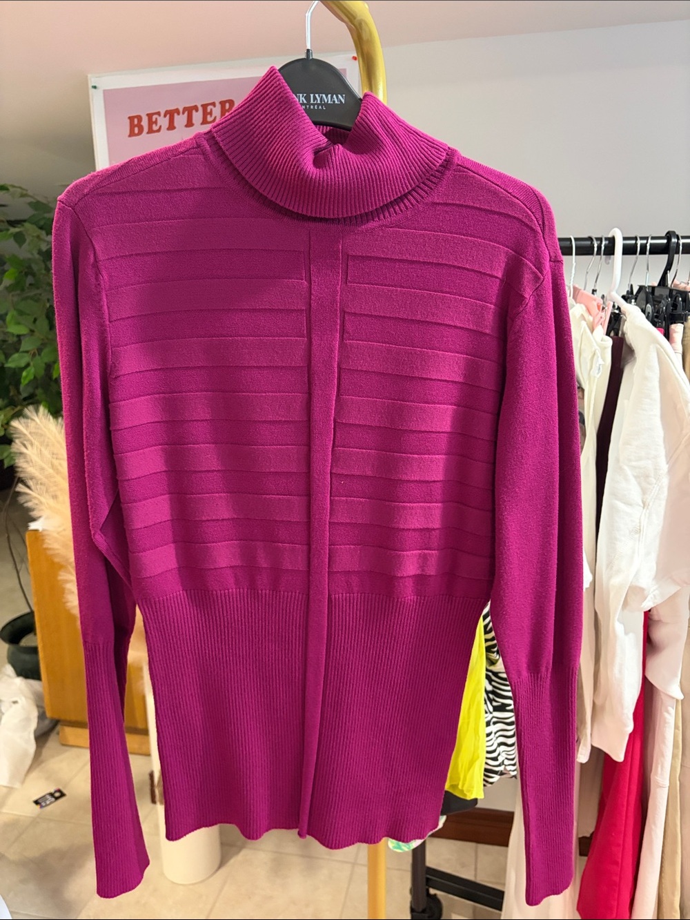 Frank Lyman Fuchsia Pink Turtleneck Sweater – Size Small